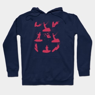 Kitesurf Silhouette Photo Montage Viva Magenta Pattern Hoodie